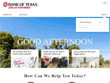 Tablet Screenshot of bankoftexas.com